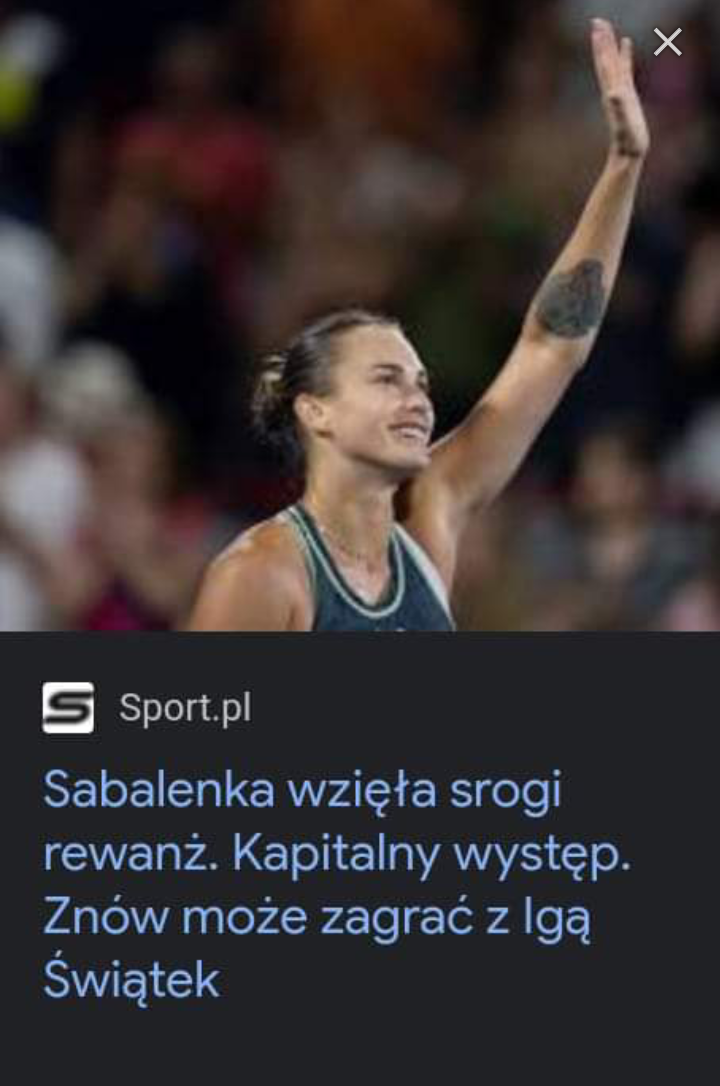 Read more about the article Dobra forma Eryny Sabalenko