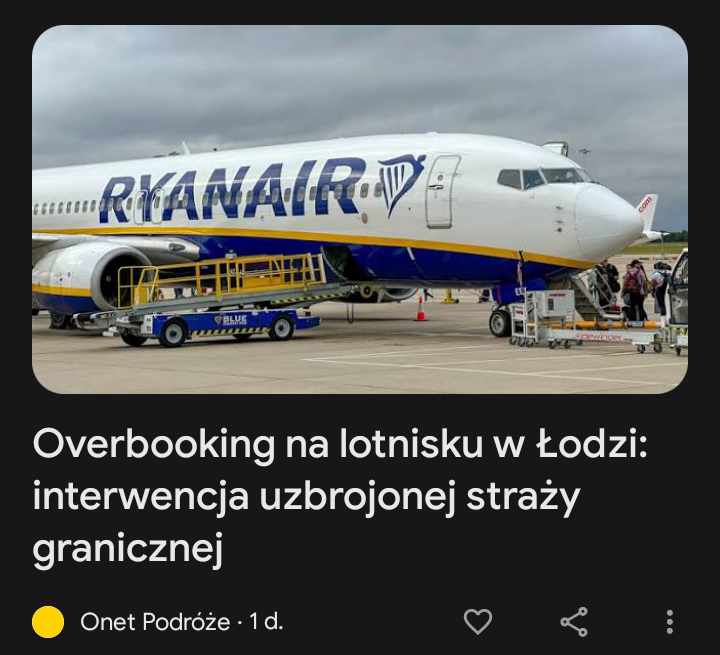 Read more about the article Overbooking Ryanarira w Łodzi