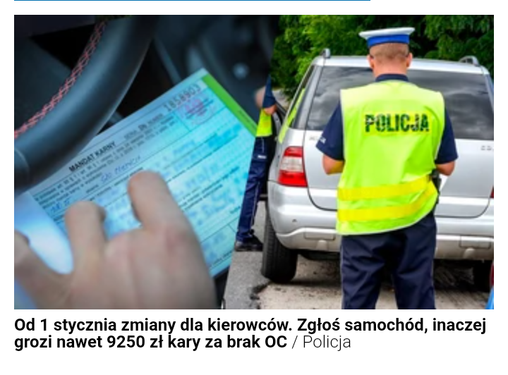Read more about the article Zapłaciłeś OC? 9250 zł. kary.
