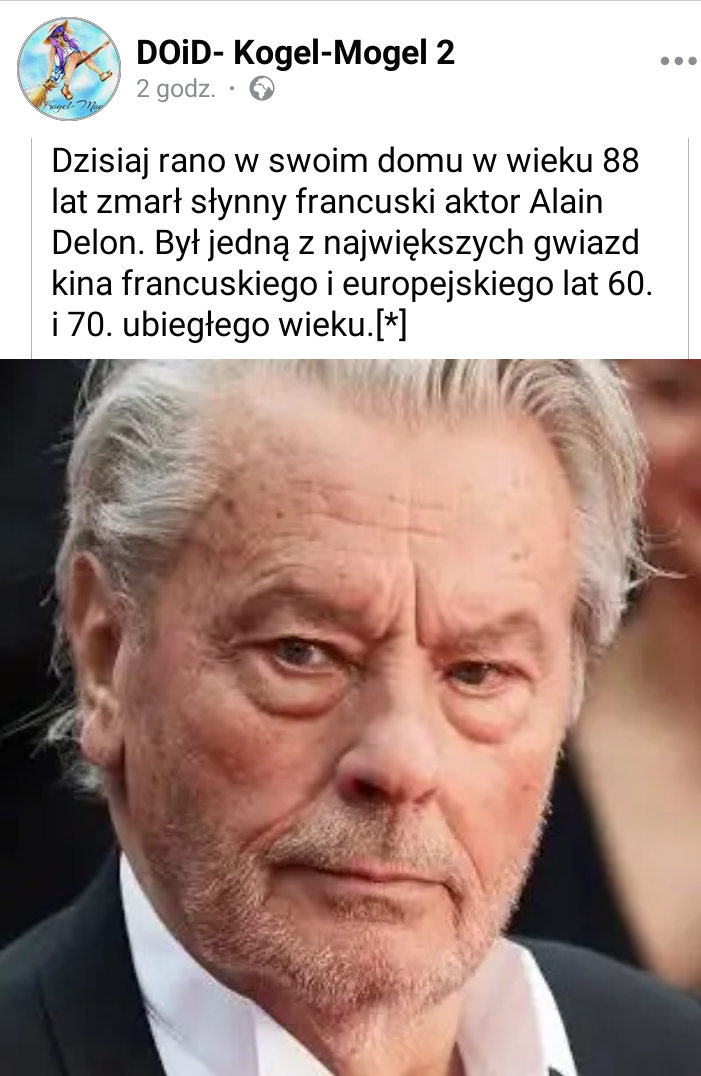Read more about the article Dziś rano zmarł Alain Delon