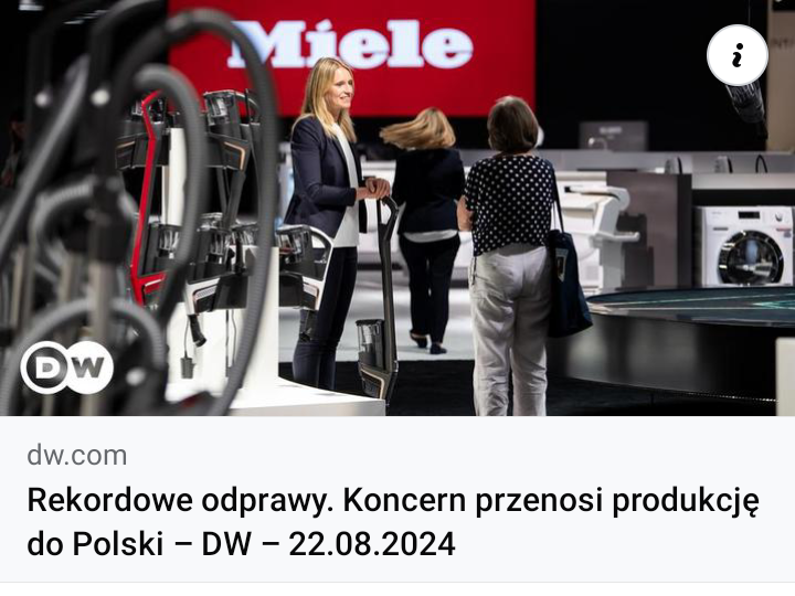 Read more about the article Niemiecki MIELE zwalnia i zatrudnia.