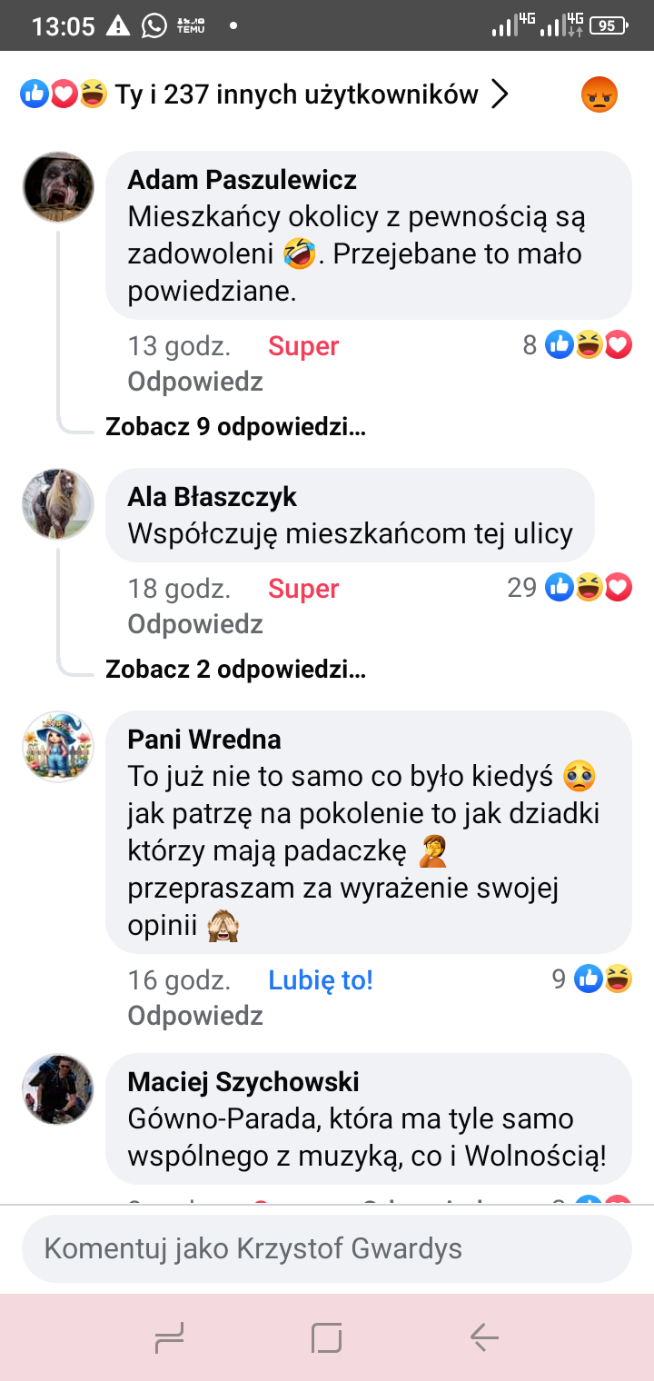 Read more about the article Hanka się bawi. Łodzianie komentują. Parada Wolności zamiast obchodów napaści Niemców na Polskę 01 IX 1939.