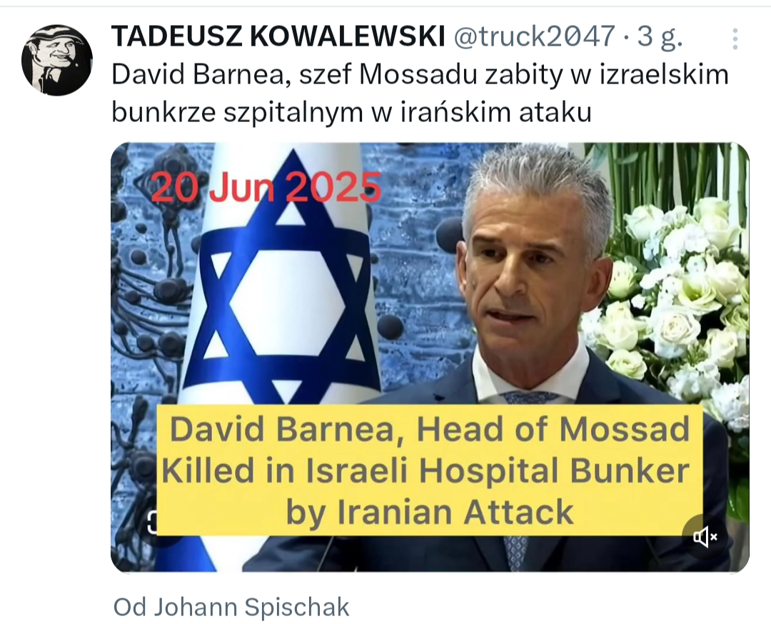 Read more about the article Szef Mossadu zabity