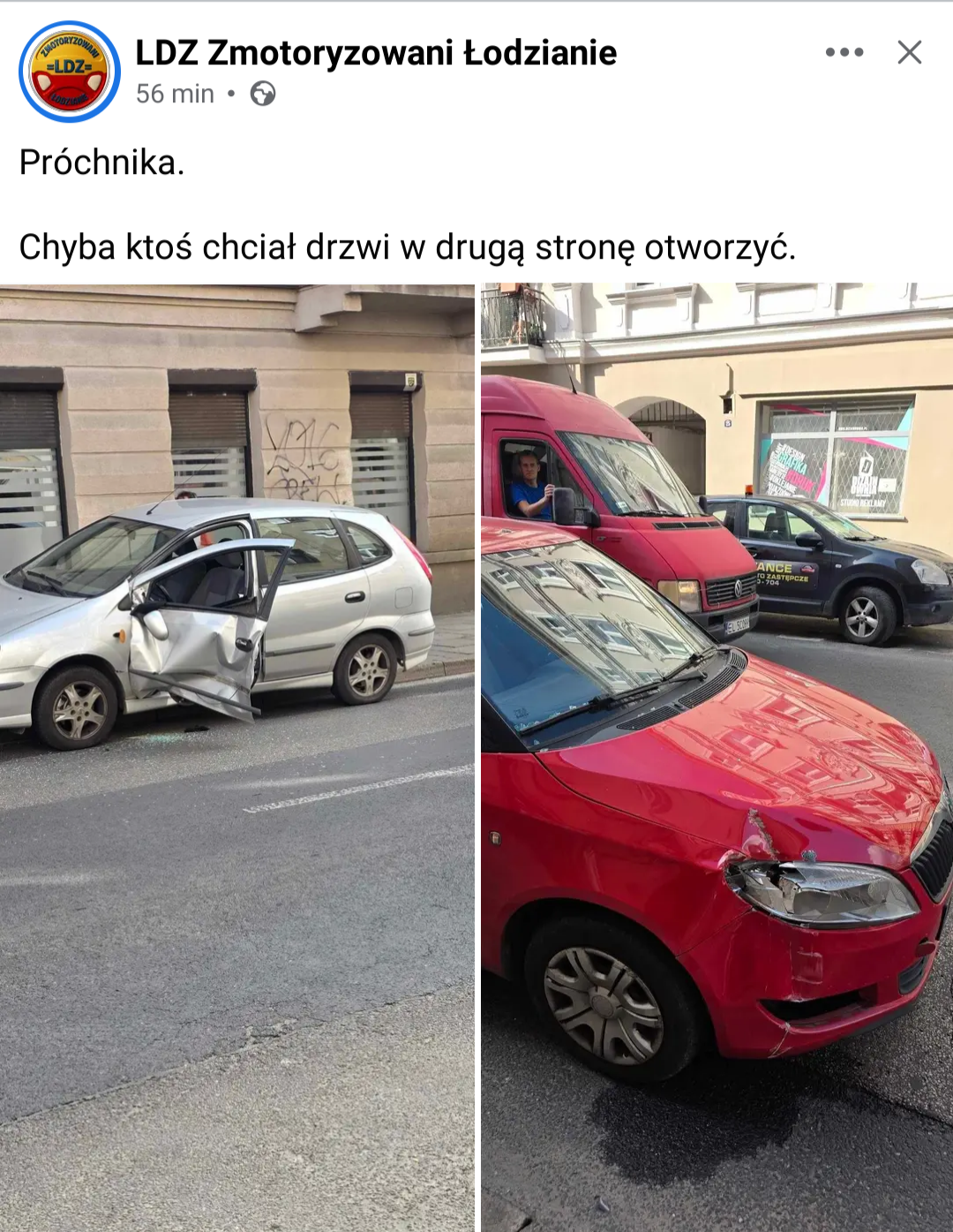 Read more about the article Próchnika.  Chyba ktoś chciał drzwi w drugą stronę otworzyć.